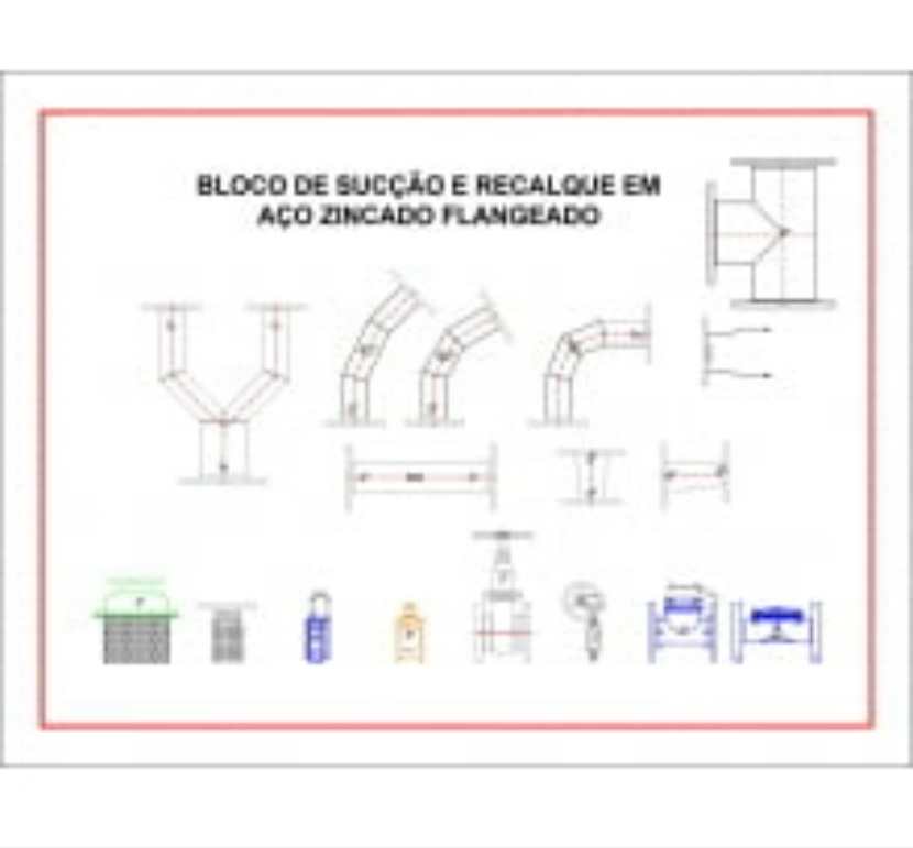 Blocos de desenhos em 2D para Auto Cad (AÇO ZINCADO)