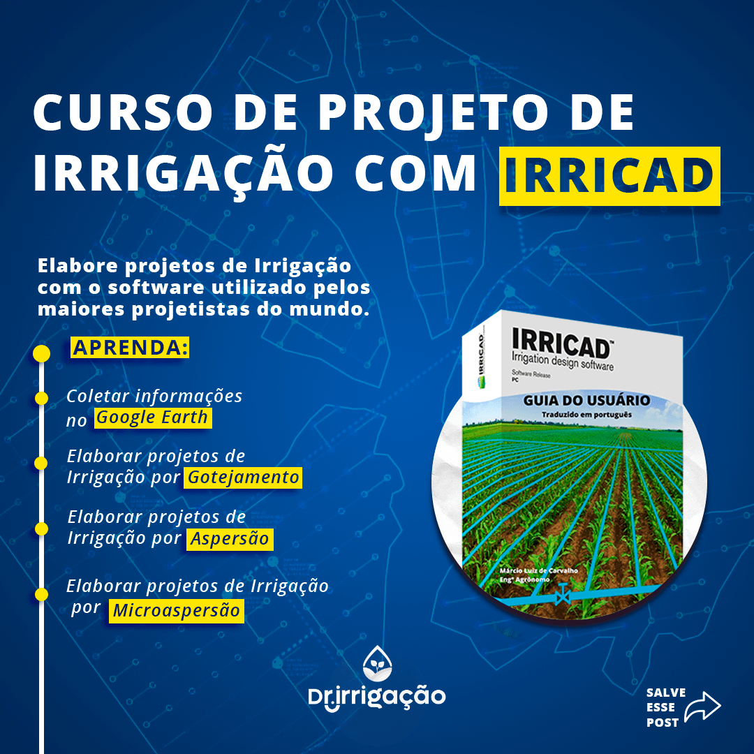 Curso Online de Projeto de Irrigação com IRRICAD e Manual traduzido em PDF