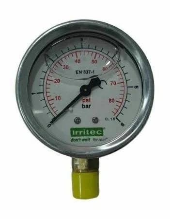Manometro cx Metalica 1/4 Com Glicerina 0 a 6 BAR, 0 a 10 BAR, 0 a 25 BAR -CCON