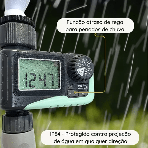 Temporizador Irrigação WiFi Denvest - Controle Por App Com Entrada Latão 1 Zona