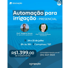 Curso presencial de Automação de sistema de irrigação Agrícola/Paisagismo - Campinas , São Paulo dias 24 e 25 de Julho de 2025