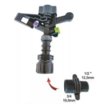 Aspersor Irrigação IM22 Implebras 600 L/h 1/2 Diâmetro 25 Metros Com bocal de auxiliar