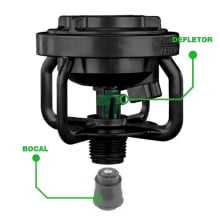 Aspersor Lf 2400 1/2 Montado Defletor Verde E Bocal Prata
