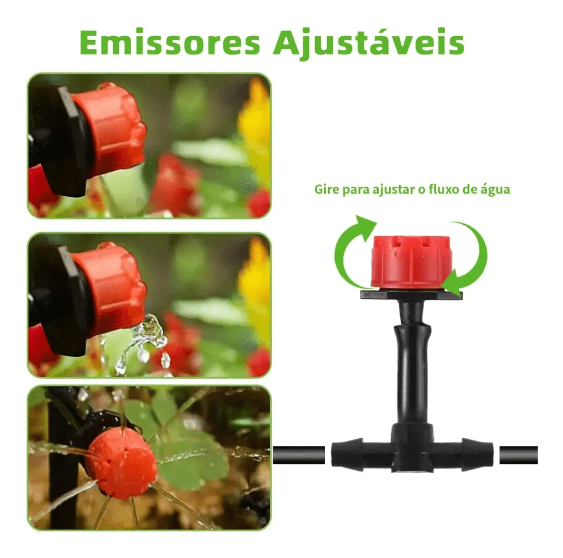 Kit Irrigação Automática 40m 35 Gotejadores Vasos Hortas