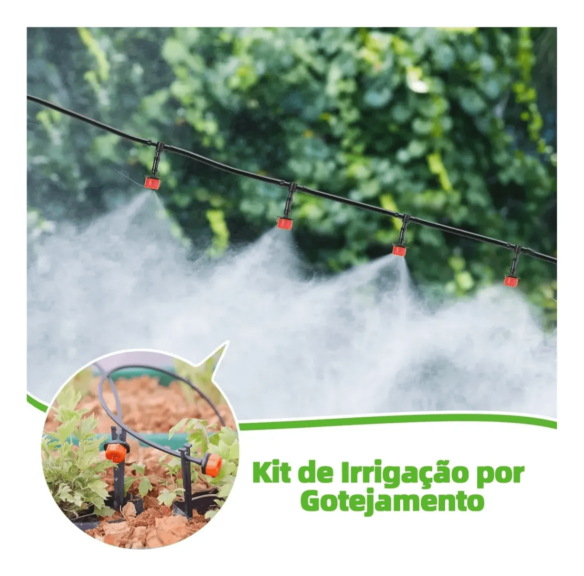 Kit Irrigação Automática 40m 35 Gotejadores Vasos Hortas