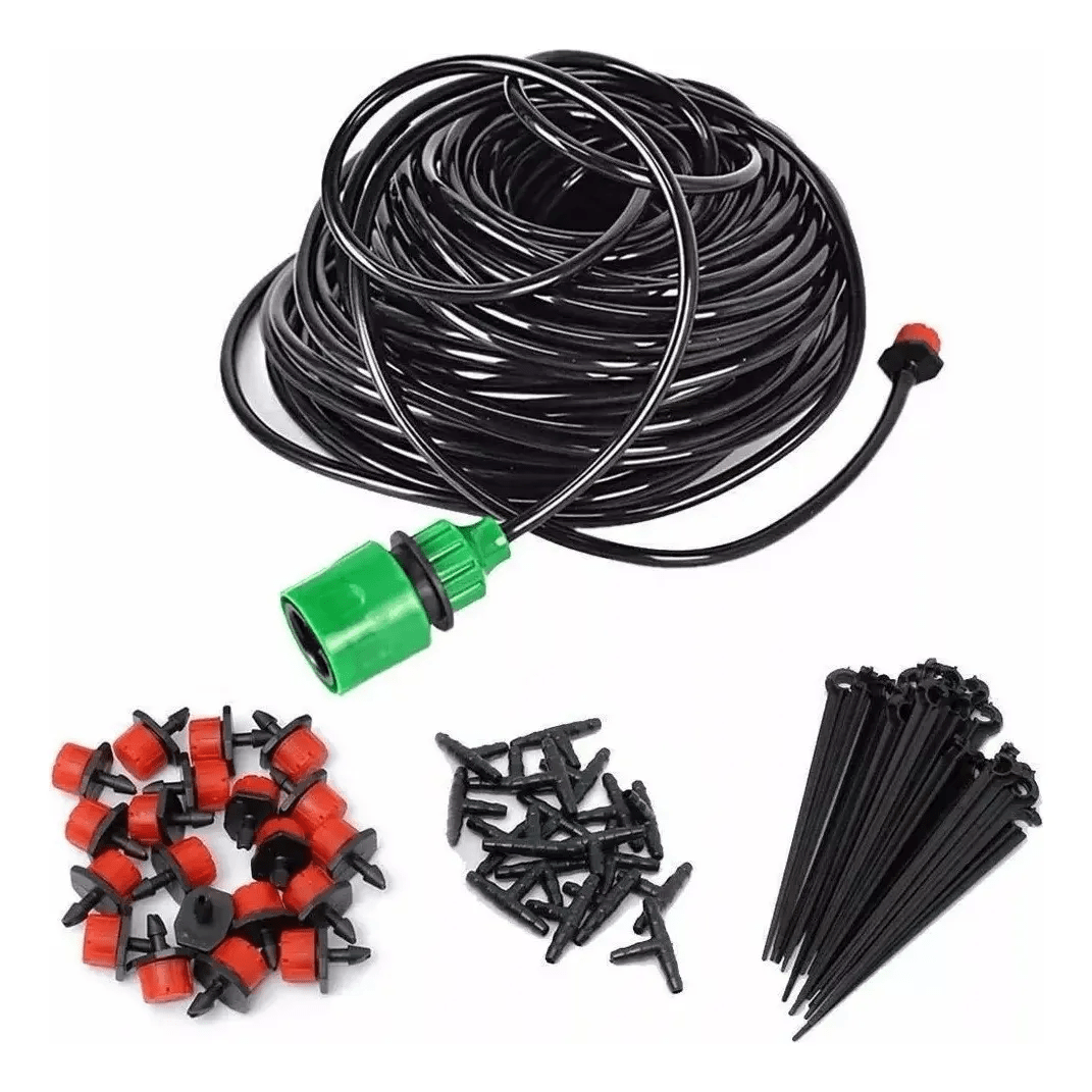 Kit Irrigação Completo Gotejamento P/horta Ou Vasos-18 Vasos