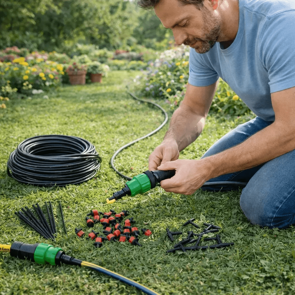 Kit Irrigação Para 20 Vasos/horta Gotejamento (kit Completo)
