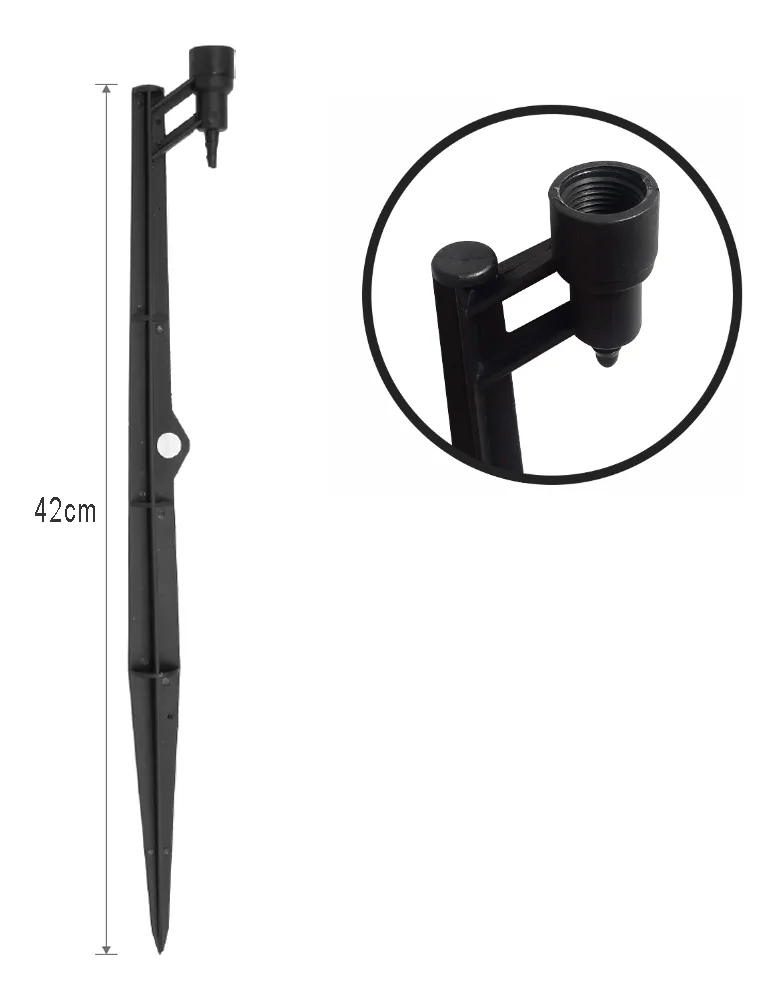 Haste com Rosca 3/8” x 420mm Preta para Irrigação