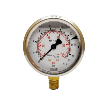 Manômetro com Caixa Metálica e Glicerina 0 a 17 Bar 1/4" – Doutor Irrigação