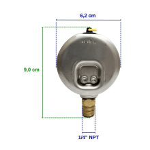 Manômetro com Caixa Metálica e Glicerina 0 a 17 Bar 1/4" – Doutor Irrigação