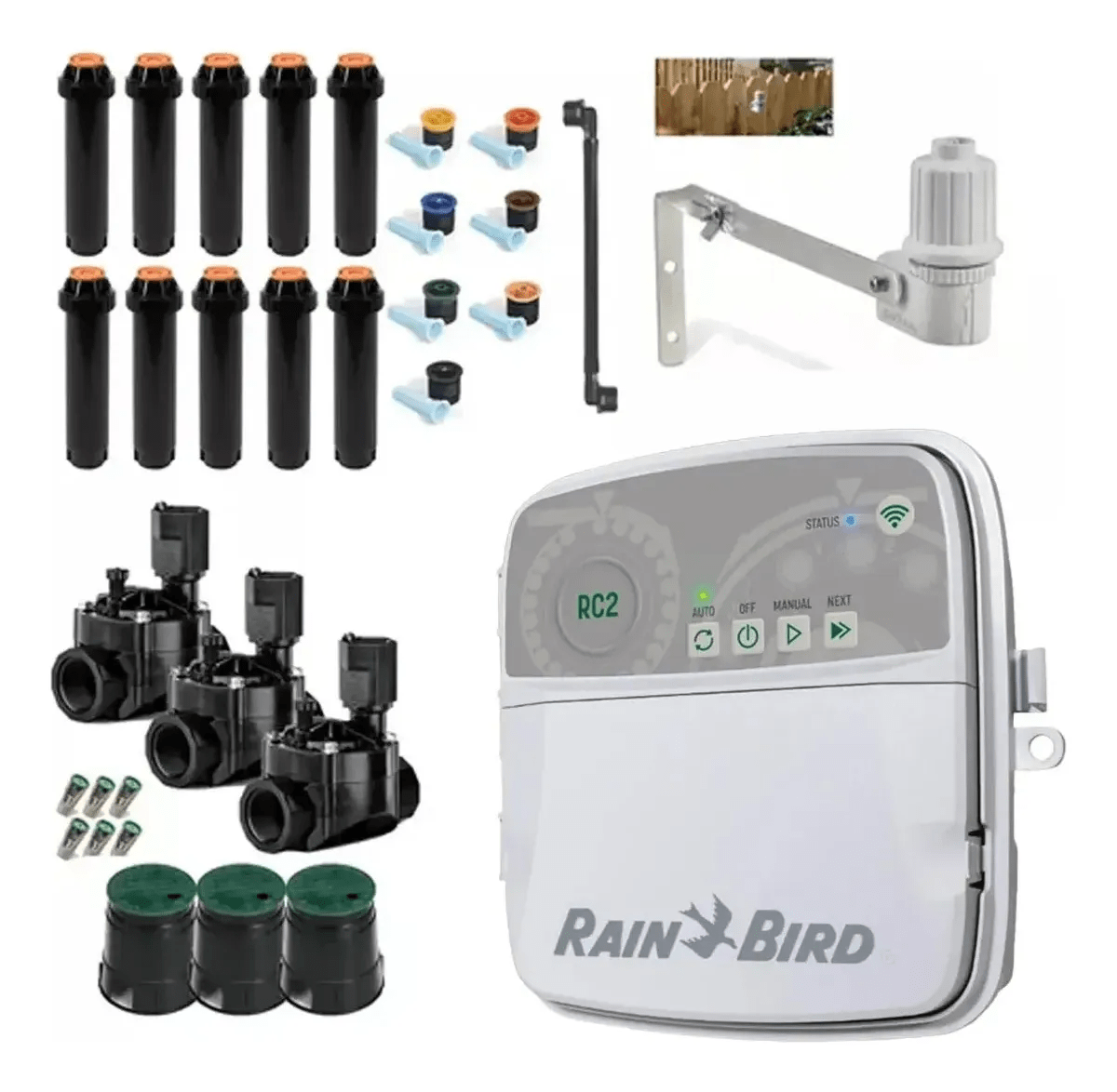 Kit De Irrigação C/automação Aspersão Jardim Rain Bird Rc2 Kit De Irrigação C/automação Aspersão Jardim Rain Bird Rc2