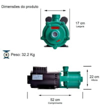 Bomba P-11/4 BR 3,0 CV Monofásica IP21 127/220-254V - Thebe