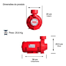 Bomba THI-13 2,0 CV Trifásica IP21/IR3 RT.114 Vermelha – THEBE Bomba THI-13 2,0 CV Trifásica IP21/IR3 RT.114 Vermelha – THEBE