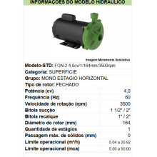 Motobomba fgn-2 m4,0cv-164mm-al-220-254/440-508v-2p-r-60hz-ip21-irn-gcb-vd std -Trifásico