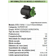 Motobomba fsp80-1 m1,5cv-76X10mm-br-127/220v-2p-r-60hz-ip21-irn-gcb-vd std - Bifásica 127/220V