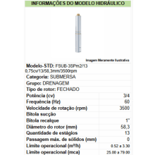 Motobomba  fsub-3spm2/13 0-58,3mm-pom-m3/4cv-110v-2p-r-60hz-ip68-gcbn ai std
