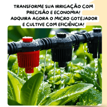 Kit 100 Micro Gotejadores Reguláveis para Irrigação | Jardim, Horta, Vasos e Plantas | Economia de Água, Ajustável, Instalação Fácil