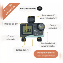 Temporizador Irrigação Programável Automático 2 Saída Jardim