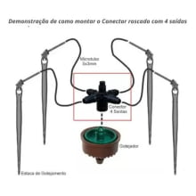 Conector Roscado com 4 Saídas para Microtubo 3/5 – Rivulis