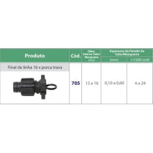 Fim de Linha 16mm com Rosca para Irrigação