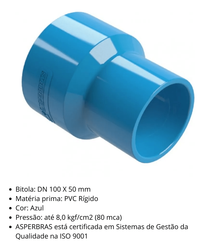 Redução Soldável DN 100 DN 50 – Asperbras