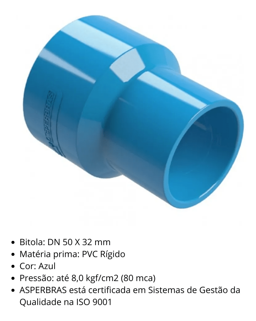 Redução Soldável DN 50 DN 32 – Asperbras