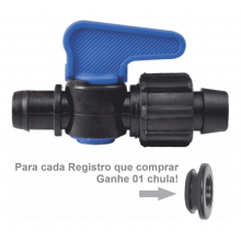 Kit Registro Inicial Para Fita Gotejadora Irrigação - 50 Unidades - Ganhe Chula