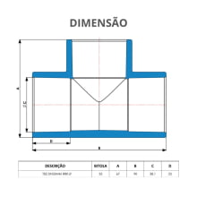 Tee DN 35 mm Irriga LF – Doutor Irrigação