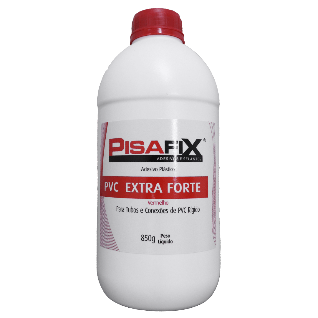  Adesivo Plástico Cola para Pvc Extraforte para Tubos e Conexões Vermelho 850g Pisafix