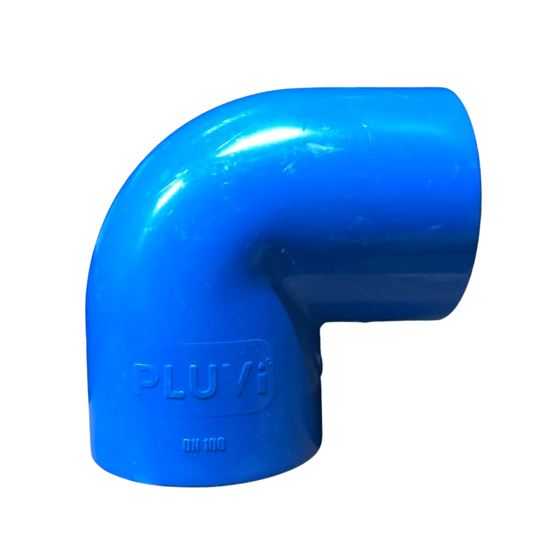 Joelho 90 Soldável Dn100MM Azul -Pluvi - Doutor Irrigação