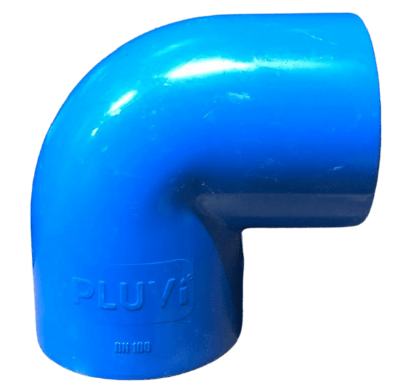 Joelho 90 Soldável Dn100MM Azul -Pluvi
