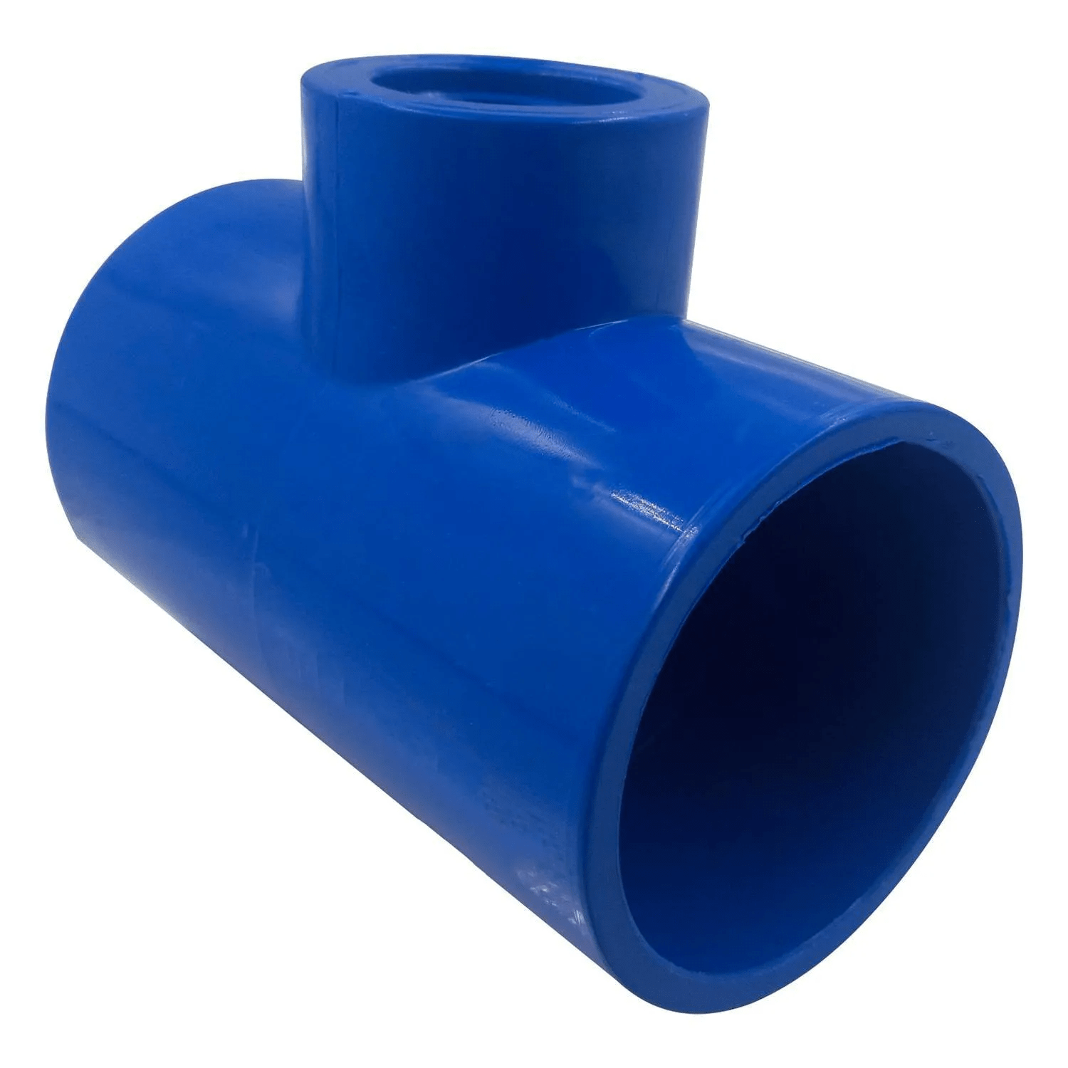 Tee PVC Redução Roscável DN50 mm x 3/4" Azul para Irrigação - Doutor Irrigação