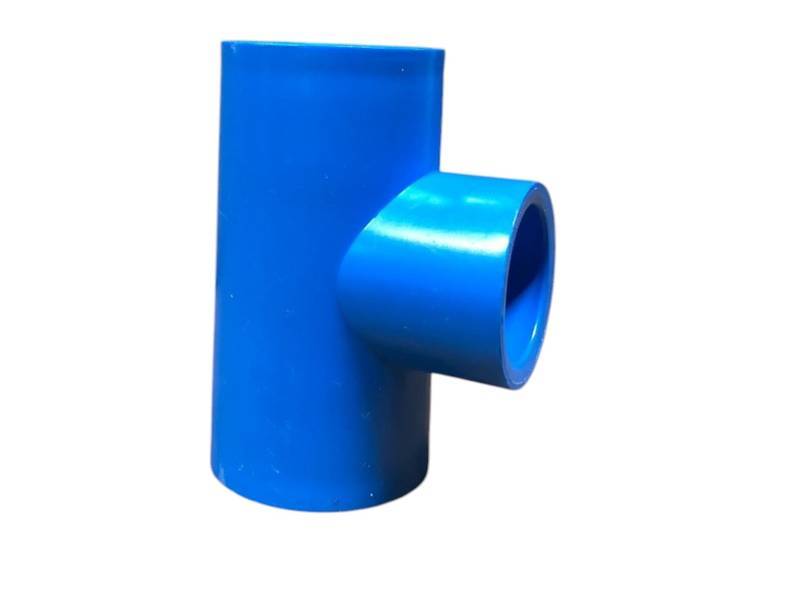 Tee PVC Redução Soldável DN 100 x 50 mm Azul Irriga - Doutor Irrigação