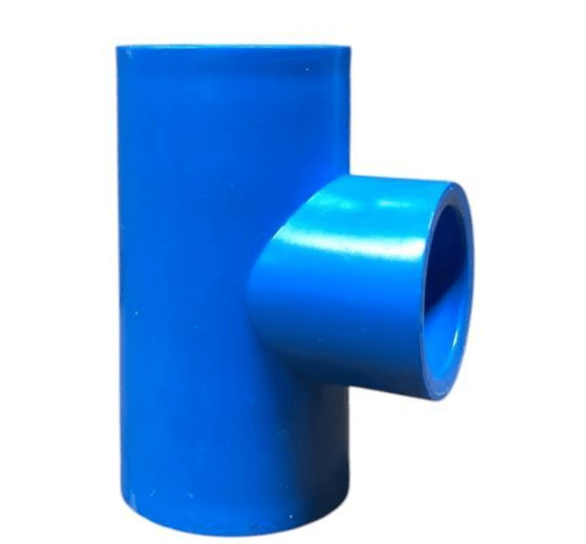 Tee PVC Redução Soldável DN 100 x 50 mm Azul Irriga - Doutor Irrigação