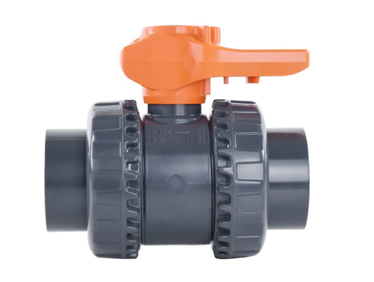 Válvula de Esfera PVC-U PTFE-EPDM PN10 S. União F/F D.50 Solda